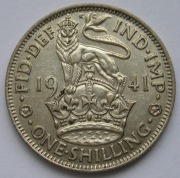 Wielka Brytania 1 shilling 1941 - Jerzy VI - herb angielski
