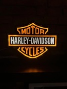 Logo Harley Davidson lampka LED USB z włącznikiem, 20x25 cm, wydruk 3D