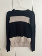 Theory Wełniano Jedwabny Oryginalny sweter czarno-biały