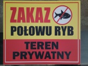 TABLICZKA ZAKAZ POŁOWU RYB TEREN PRYWATNY 30X25 CM PCW 3 MM