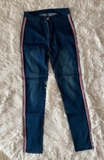 Jeansy damskie z lampasami, L