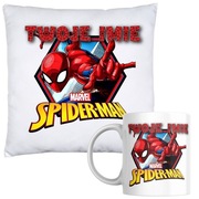 Poduszka i kubek Spiderman z imieniem – personalizowany zestaw prezentowy