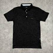 Hugo Boss Polo M Czarna Koszulka Paisley Casual Premium