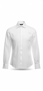 Biała koszula KUBENZ 40/188-195, włoski kołnierzyk,  kryta plisa, spinki