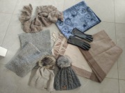 Zestaw jesienno zimowy szal komin szalik czapki rękawiczki