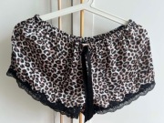 Dół od piżamy spodenki damskie H&M szorty z koronką w panterkę r. 36 S