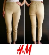 Kup 3 rzeczy zapłać za 2, spodnie xs 34 rurki h&m beżowe zamek zip suwak