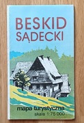 Beskid Sądecki: mapa turystyczna 1983 - stara mapa 