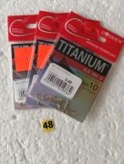 Haczyki wędkarskie nr.10 - Titnium Aji / 10 szt. zolte  z łopatką  