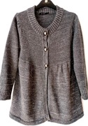 Monnari  srebrzysty sweter  kardigan 36 38 S M z  wełną szary srebrny
