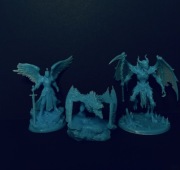 Dnd figurki | zestaw figurek | Angel knight | Baby wyvern | Demonic reaper