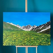 Obraz na płótnie olejny, 100x70 Góry