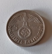 Srebrna moneta historyczna z 1936 roku.