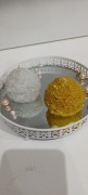 Świeca ozdobna kule różyczki 6 cm. Różne kolory