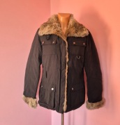 Kurtka jesienna damska z futrem królika