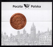 Blok 211 ND,Nowodruk,Folder 450 lat Poczty Polskiej