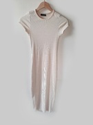 Fasardi Dopasowana kremowa sukienka xs