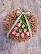 Wianek wiosenny 40 cm rustykalny handmade– dekoracja premium na drzwi