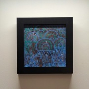 Obraz na płótnie 20x20. W ramie. Z serii Galaktyka. Stacja 2