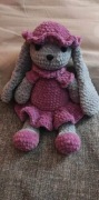 Amigurumi pluszowy królik w sukience handmade