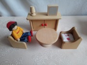Miniaturki - zestaw drewnianych mebelków GOKI do pokoju - Dollhouse