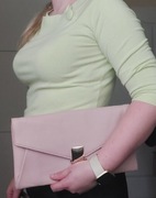 Paul Costelloe różowa torebka kopertówka skórzana skóra naturalna róż nowa