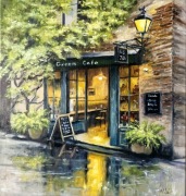 Obraz olejny Zielona kawiarenka