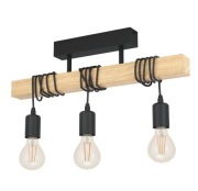 Lampa sufitowa oprawa drewno metal styl vintage Eglo Townshend