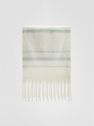 Reserved szal szalik paski gruby z frędzlami Acne Studios kremowy chunky XL