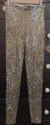 Spodnie z cekinami, legginsy na sylwestra karnawał