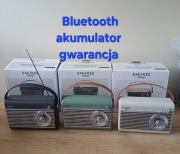 Radio z głośnikiem, akumulator,  bluetooth, Radio vintage Smukee