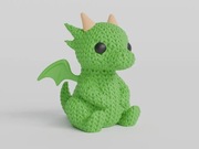 Uroczy dziergany Smoczek– figurka 3D z PETG