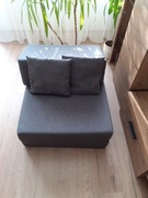 Łóżko kolor szary z poduszkami