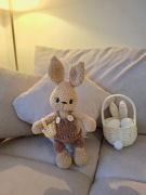 Pluszowy królik królisia na szydełku handmade wielkanoc naturalna zabawka 