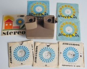 Stary zabytkowy zestaw slajdów 3d View-Master stereoskop