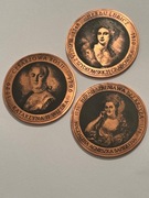 Poniatowski. Kochanki króla. Zestaw 3 monet fi 50 mm. Gyges