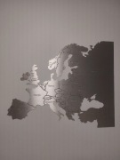 Mapa Europy ze stali nierdzewnej