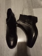 Skórzane botki tamaris 36 wkładka 23 cm obcas 3 cm