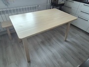 IKEA Norraker Stół drewniany bejcowany lita brzoza prostokątny 125x74 cm