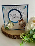 Delikatna Kartka ślubna z pudełkiem w zestawie k9