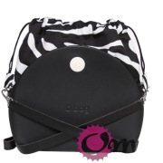 Organizer Obag MOON LIGHT czarny worek – zebra biały komin 2 kieszenie OMAY