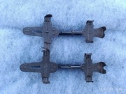 Stare niemieckie łyżwy zakładane na buty – komplet, sygnowane