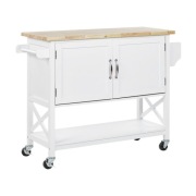 Beliani wózek kuchenny dwudrzwiowy biały mele