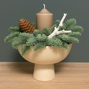 Misa na stojaku waza beżowa nowoczesna 21x16 cm 