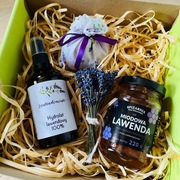 Zestaw lawendowy – hydrolat + miód lawendowy + woreczek + bukiecik