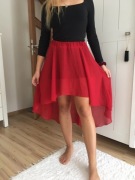 Asymetryczna, czerwona spódnica Romwe S/M