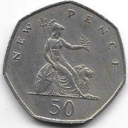 W.Brytania 50 pence 1969
