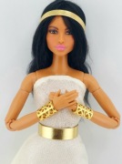 Biżuteria akcesoria bransoletka złota dla lalek Barbie  zestaw 2 bransolet