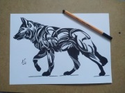 Rysunek: wilk - cienkopis, blok t. A4 250 g/m2