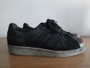 Adidas Superstar 41 40 2/3 czarne metalowy nosek skóra naturalna 